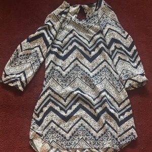 Blue and white dress